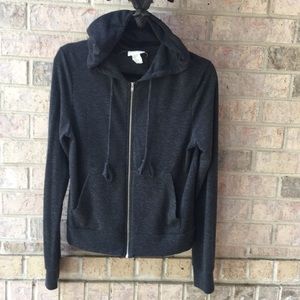Zip front jacket with hood